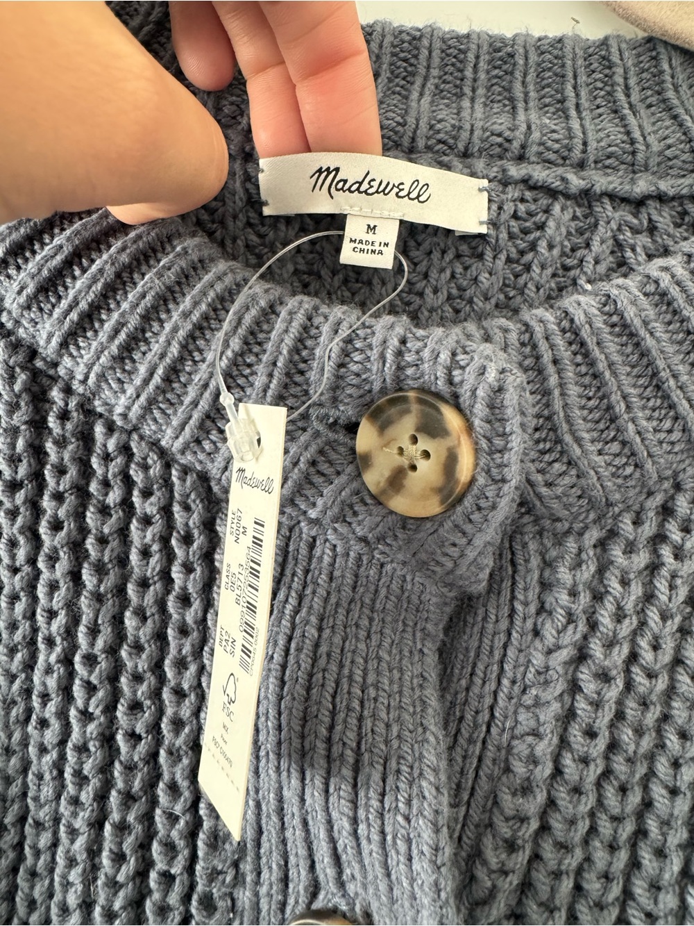 NWT Rib Raglan-Sleeve Cardigan Size M - Picture 6 of 8